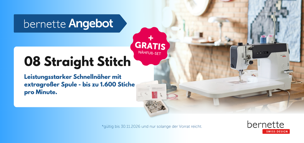 Bernette 08 Straight Stitch + Gratis Nähfuß-Set