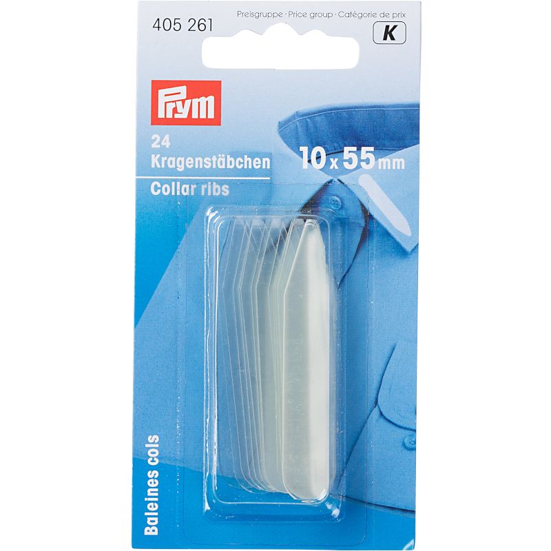 Prym Kragenstäbchen (10 x 55 mm/ transparent/ 24 St.)