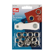 Prym Ösen mit Scheiben (11 mm/ silberfarbig/ 15 St./ inkl. Werkzeug)