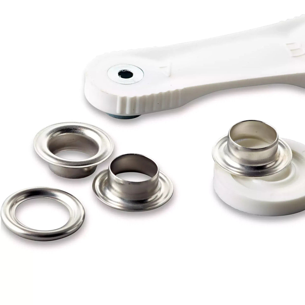 Prym Ösen mit Scheiben (11 mm/ silberfarbig/ 15 St./ inkl. Werkzeug)
