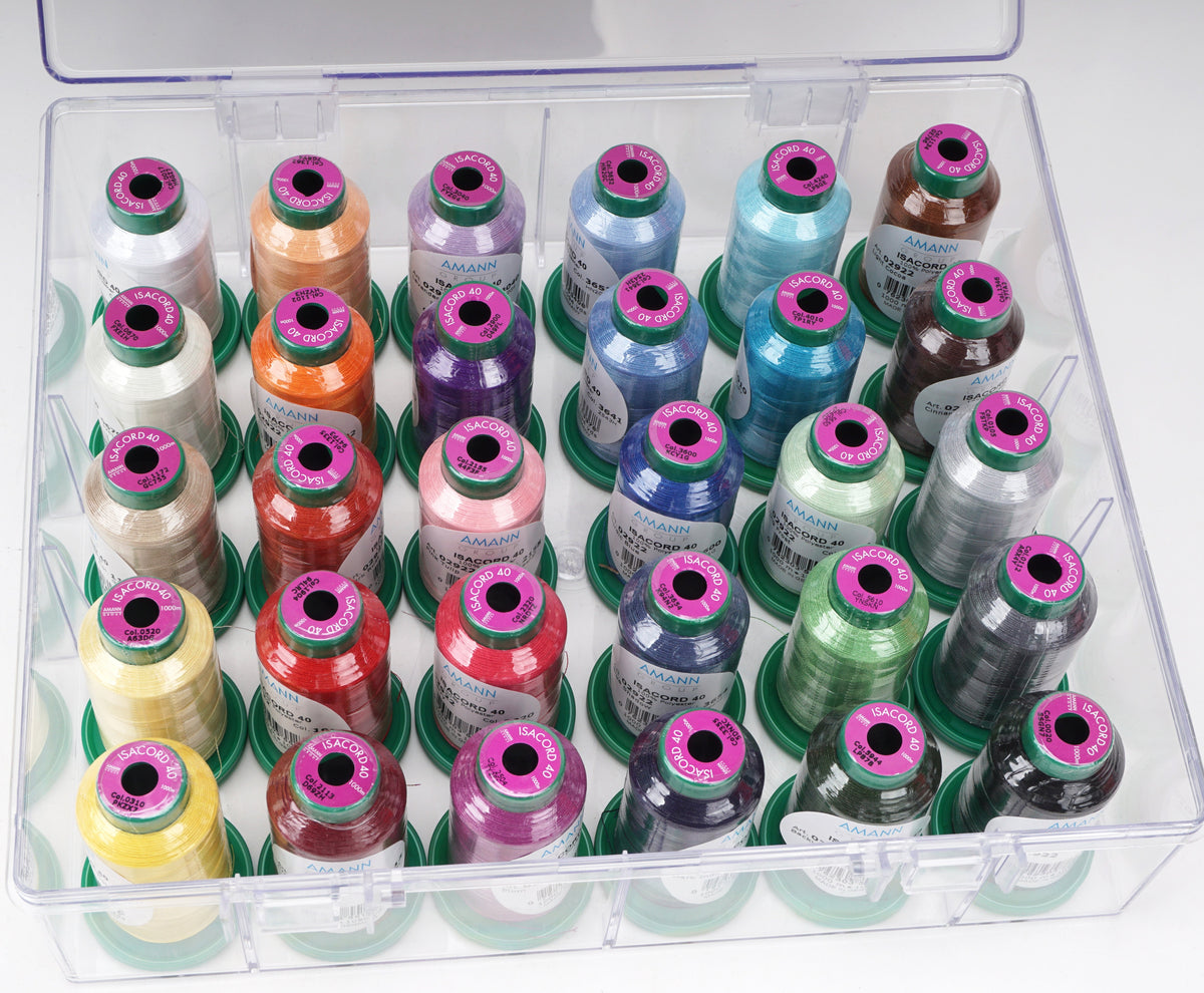 Große Acryl-Garnbox Amann Isacord No.40 (gefüllt/ 30 Farben/ 1000 m)