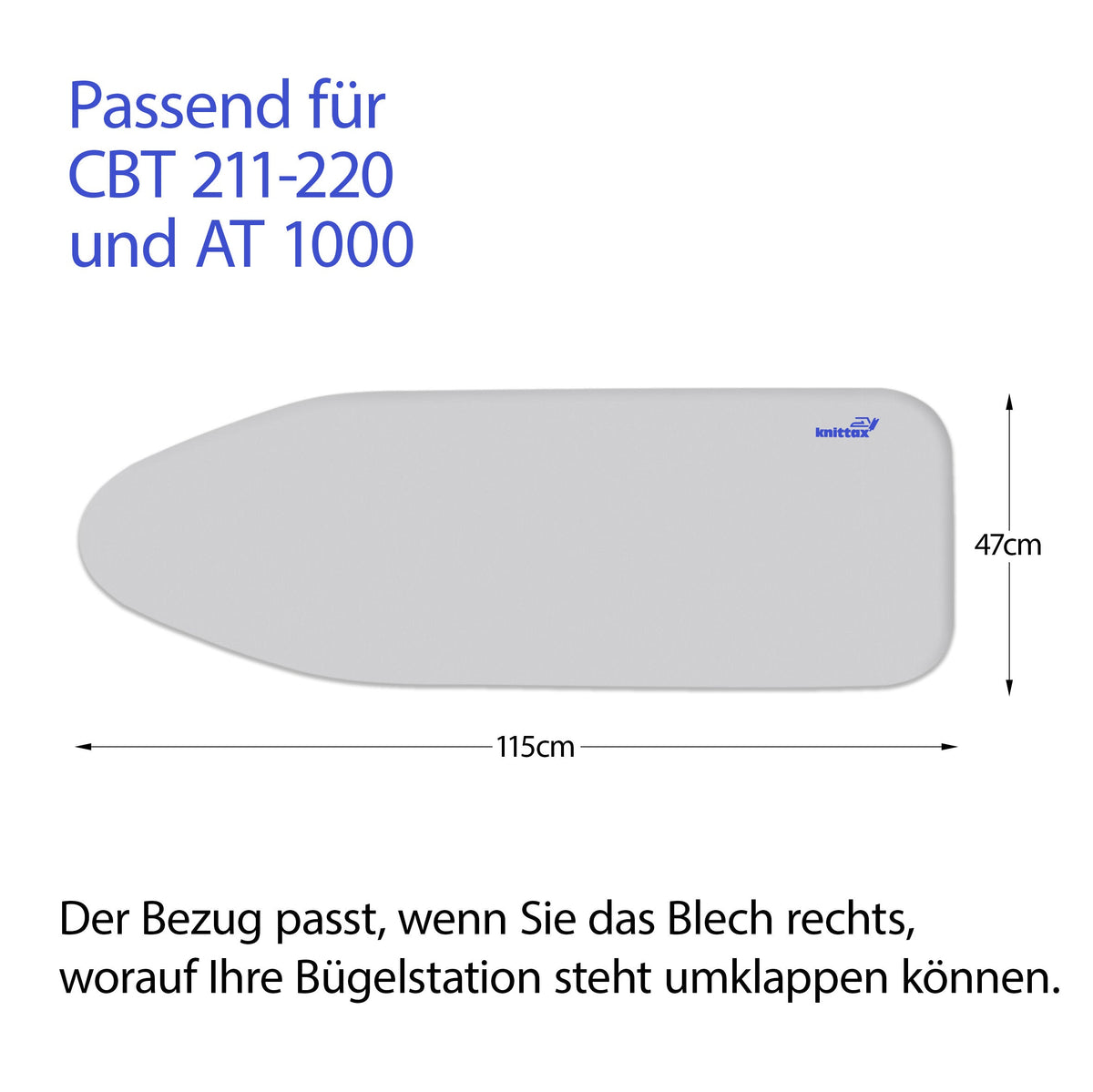 Knittax Bügeltischbezug (für CBT 211 - 220/ AT 1000/ grau)