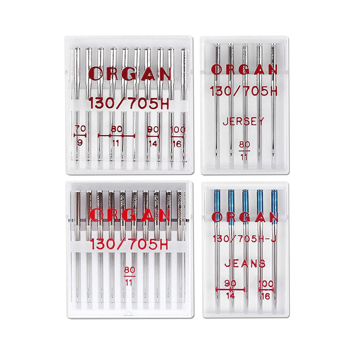 Organ Universalnadeln Jeans-Jersey Stärke 70-100/ 130/705H/ 30 Nadeln