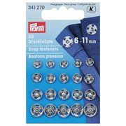 Prym Annäh-Druckknöpfe (6-11 mm/ silberfarbig/ 20 St.)