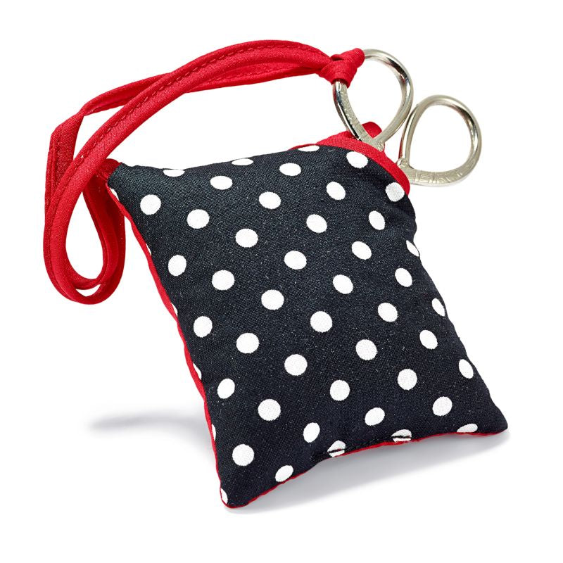 Prym Nadelkissen Polka Dots mit Schere (schwarz/ weiß)
