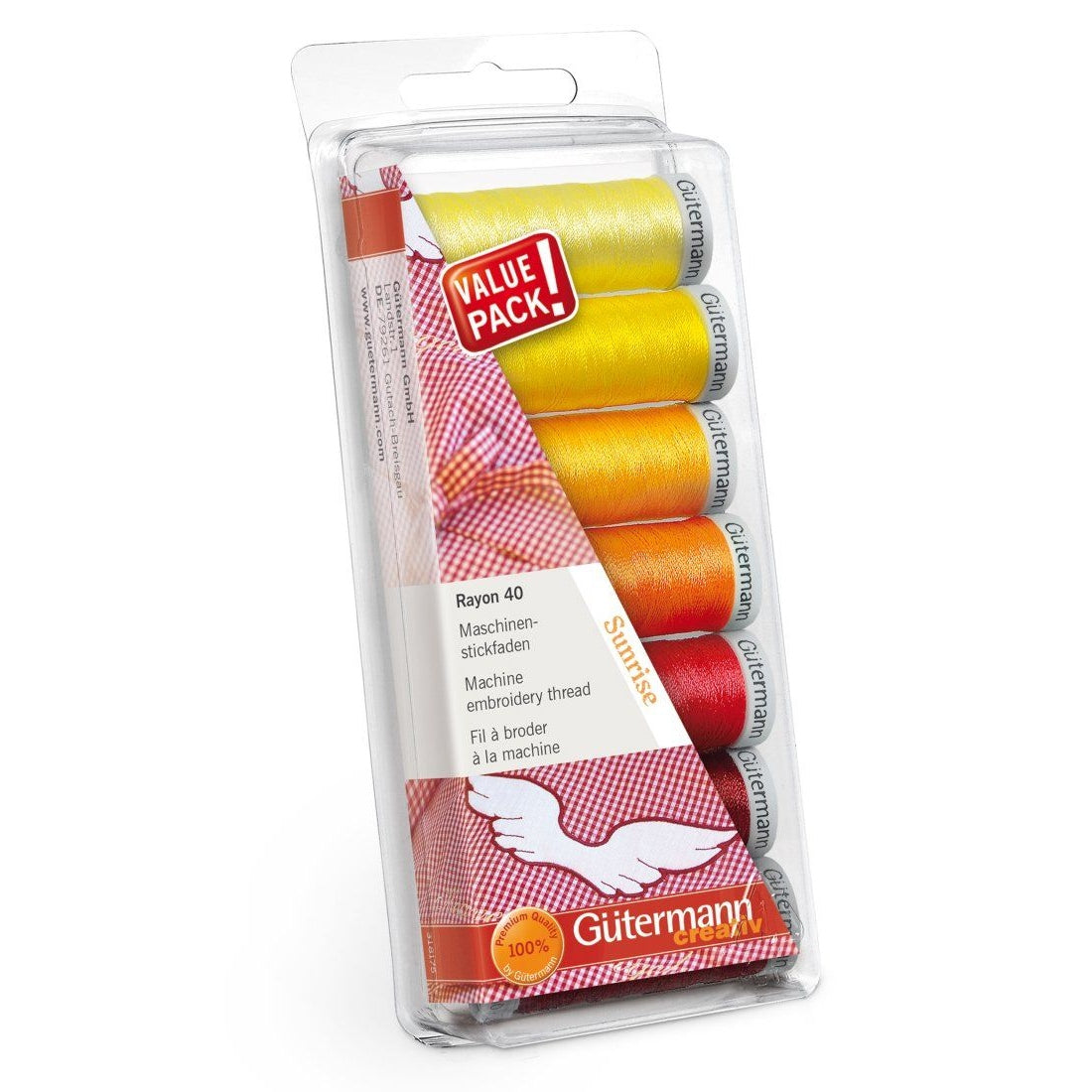 Gütermann Sunrise Rayon 40 Stickfaden-Set-2 (7 Farben/ 200 m)
