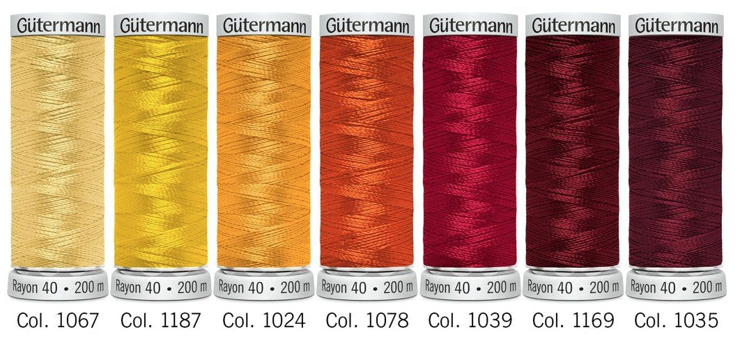 Gütermann Sunrise Rayon 40 Stickfaden-Set-2 (7 Farben/ 200 m)