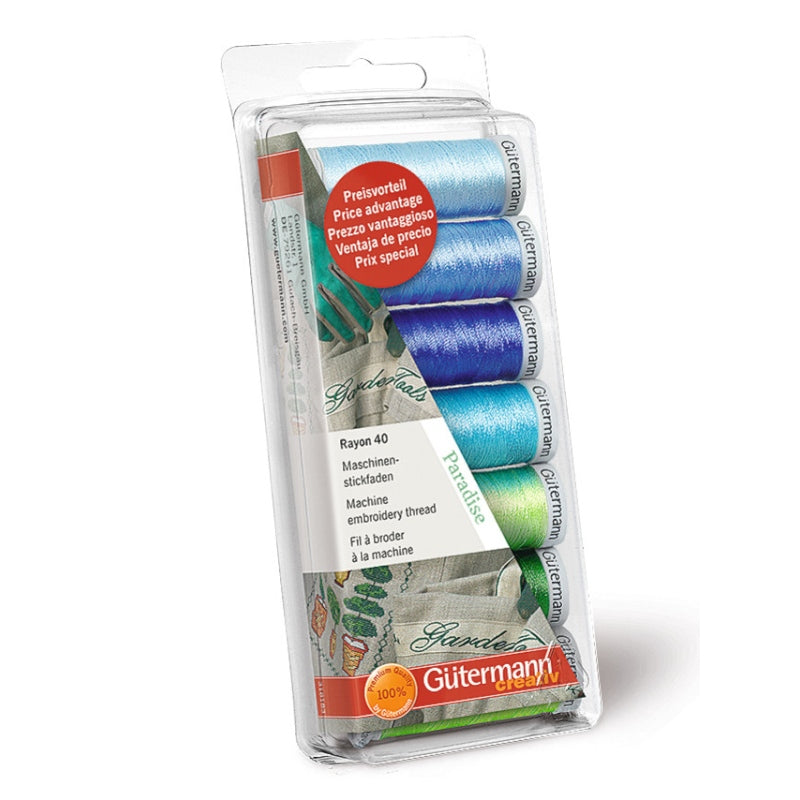 Gütermann Paradise Rayon 40 Stickfaden-Set-3 (7 Farben/ 200 m)