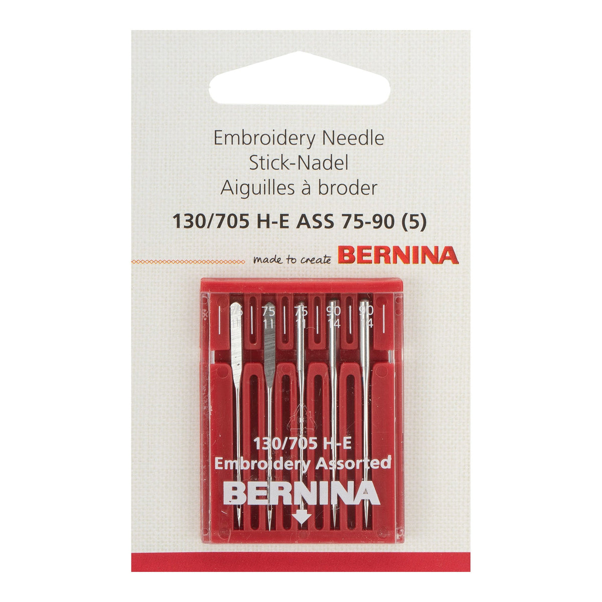 Bernina Embroidery-Nadel 75+90/System 130/705 H-E/5 Nadeln
