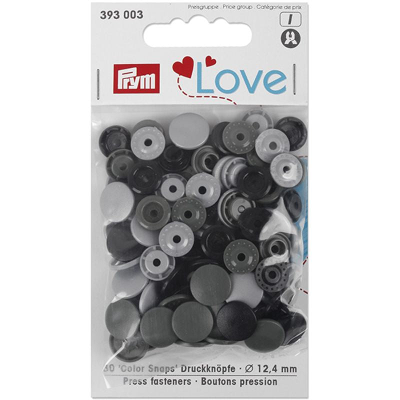 Prym Love Druckknöpfe Color Snaps (12,4 mm/ grau/ 30 St.)