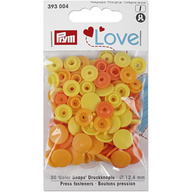 Prym Love Druckknöpfe Color Snaps (12,4 mm/ gelb/ 30 St.)