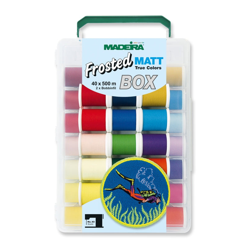 Madeira Frosted MATT No.40 Stickbox (40 Farben/ 500 m)