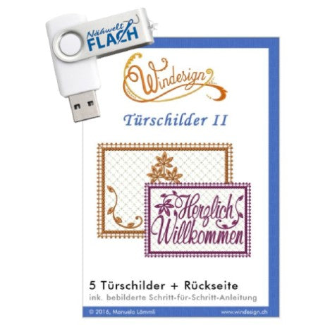 Windesign Stickmuster USB Türschilder II