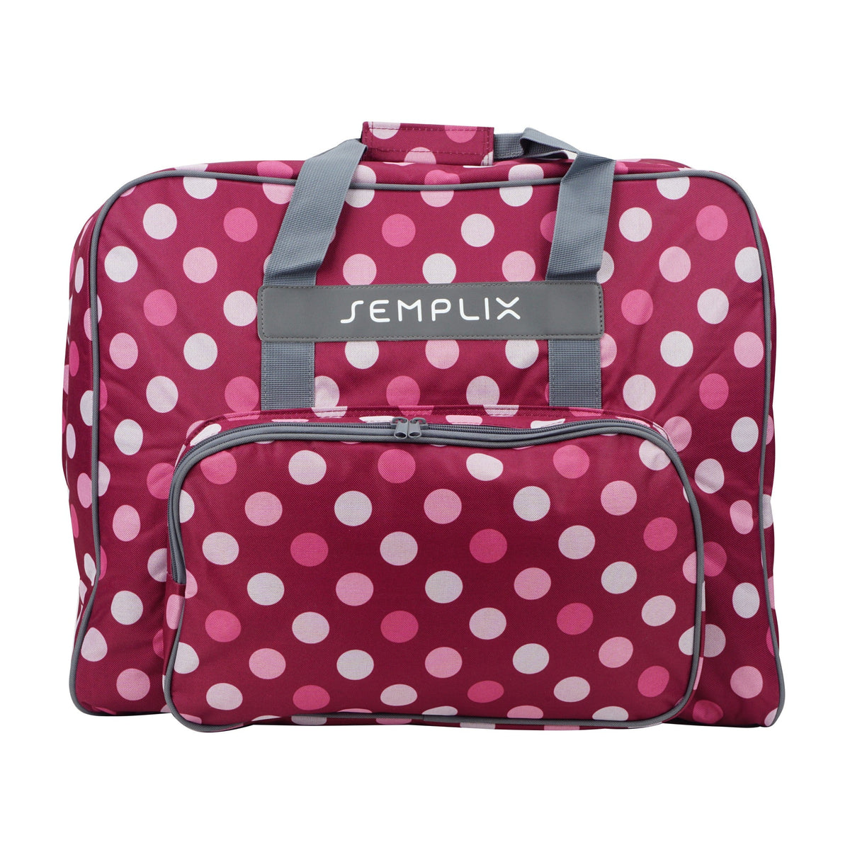 Semplix Nähmaschinentasche XL Polka Dots (beere/rosa)
