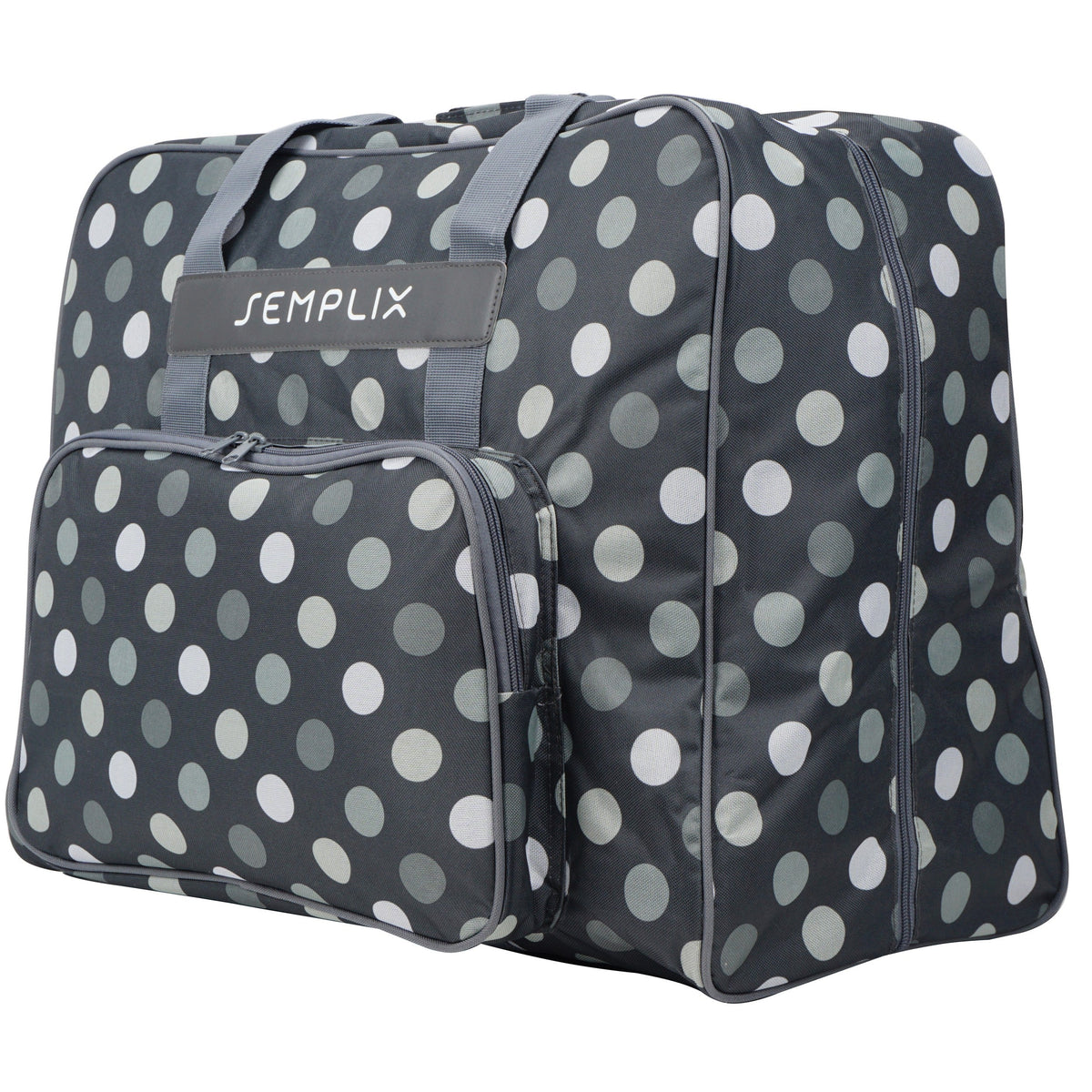 Semplix Nähmaschinentasche XL Polka Dots (anthrazit/grau)