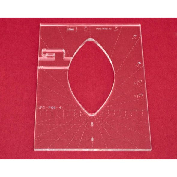 Quilt-Lineal Blatt groß (Acrylglas 5 mm/Blatt 4 x 2,15 inch/ca. 10,1 x 5,5 cm)