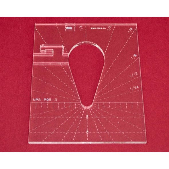 Quilt-Lineal Tropfen groß (Acrylglas 5 mm/Tropfen 4 x 2,15 inch/ca. 10,1 x 5,5 cm)