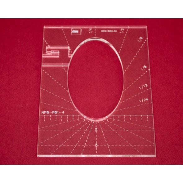 Quilt-Lineal "Ellipse groß" (Acrylglas 5 mm/Ellipse 4 x 2 inch/ca. 10,1 x 5,1 cm)