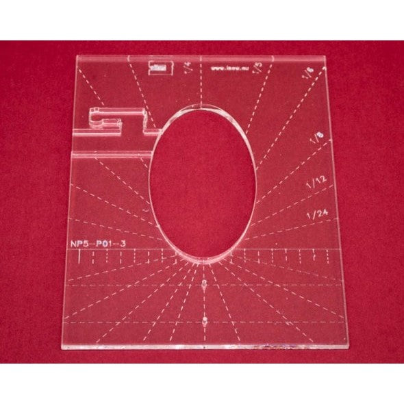 Quilt-Lineal "Ellipse klein" (Acrylglas 5 mm/Ellipse 3 x 1,5 inch/ca. 7,6 x 3,8 cm)