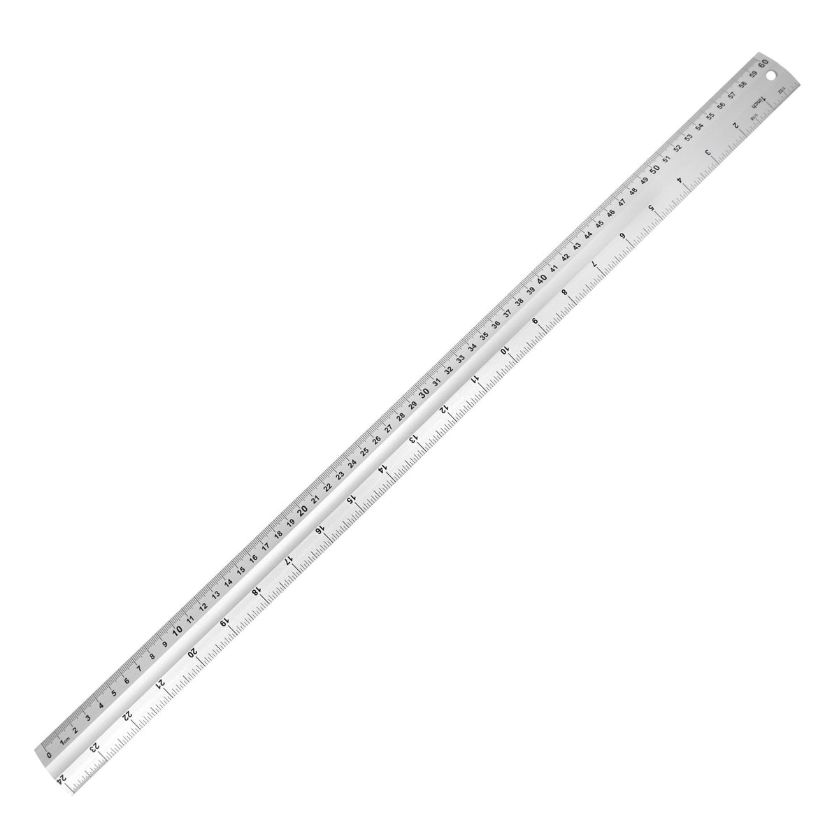 Semplix Aluminium Lineal (Skalierung 60 cm + 24 Inch/ Länge 61 cm)