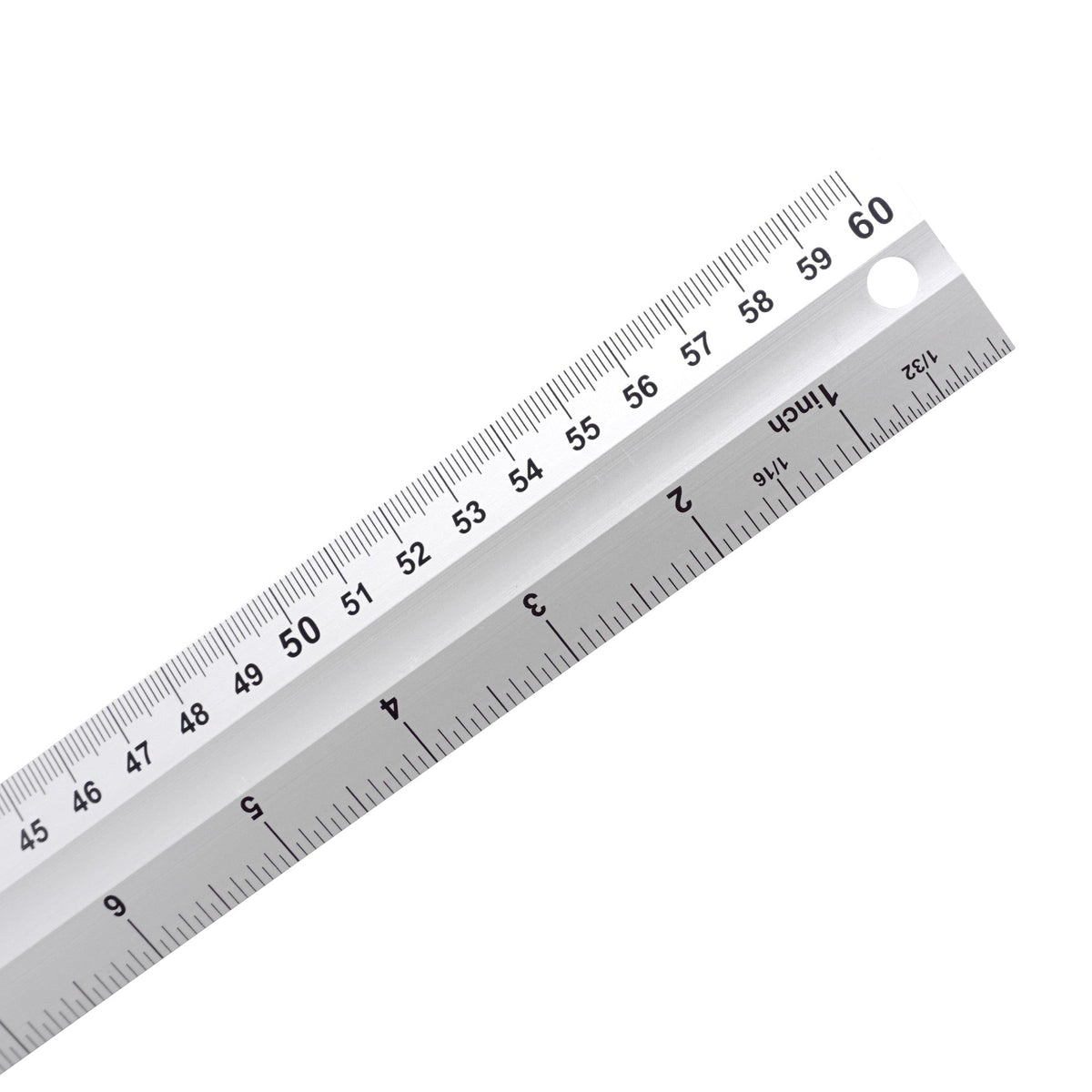 Semplix Aluminium Lineal (Skalierung 60 cm + 24 Inch/ Länge 61 cm)