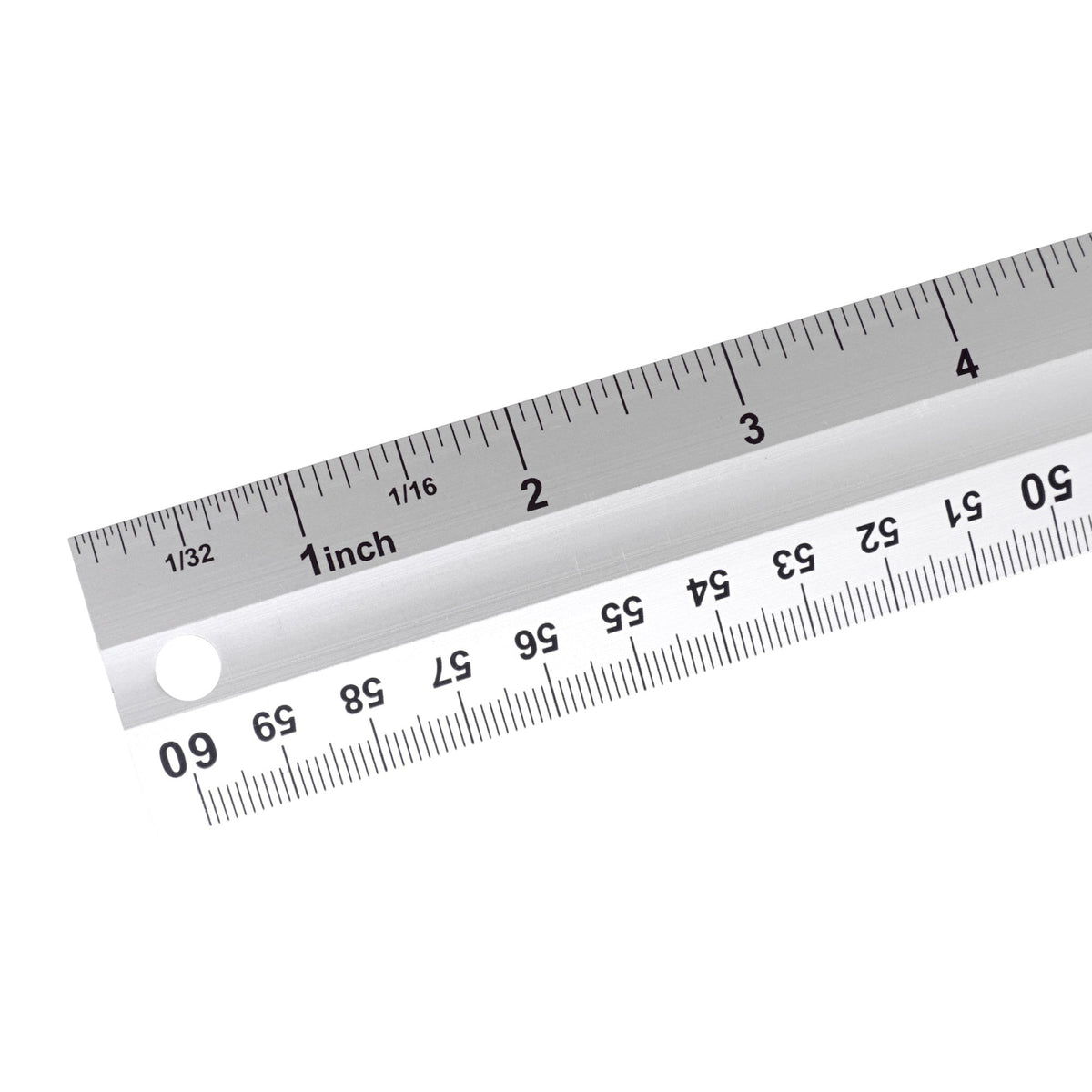 Semplix Aluminium Lineal (Skalierung 60 cm + 24 Inch/ Länge 61 cm)