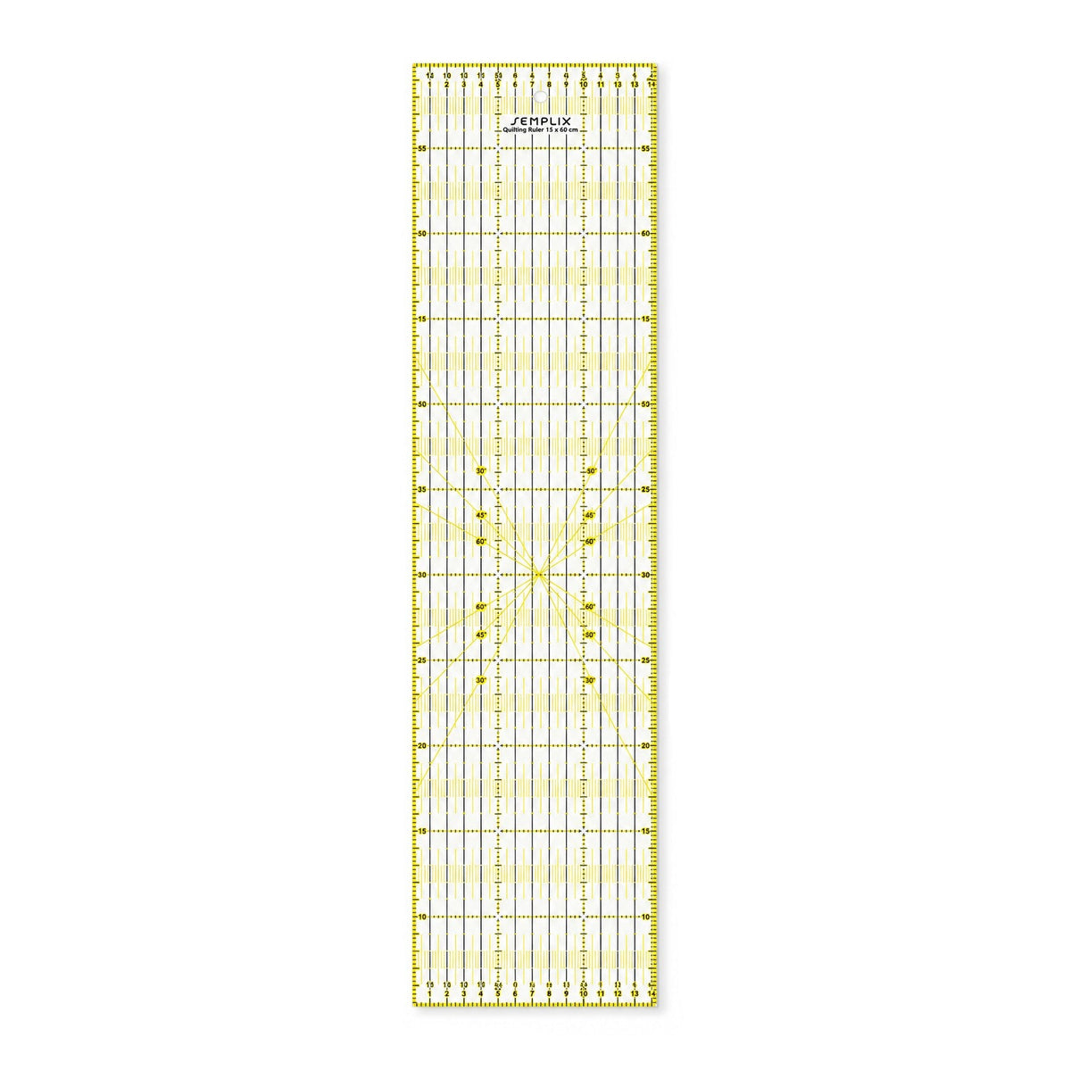 Semplix Patchwork-Quiltlineal (60 x 15 cm/ 3 mm dick/ gelb)