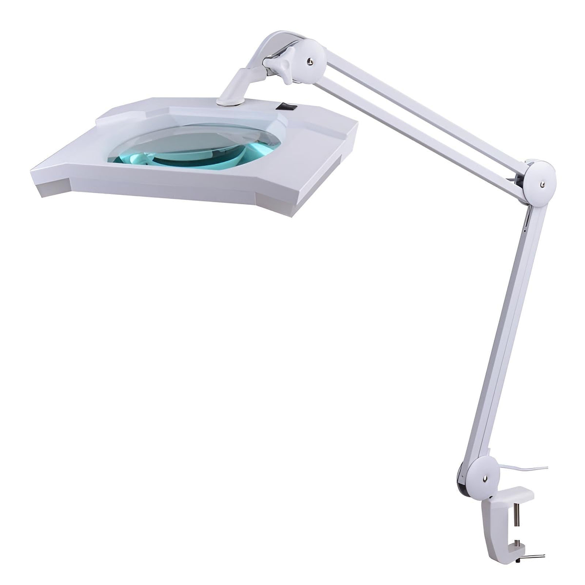 Semplix LED Lupen-Tischlampe 3D weiß (Linse 189 x 157 mm/ Tischklemme)