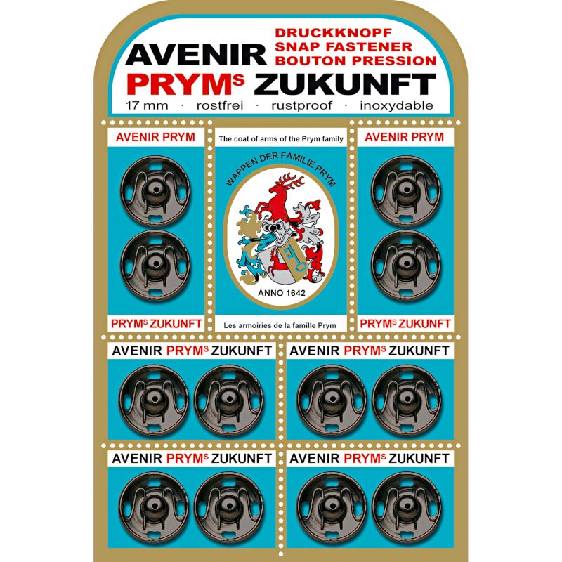 Prym Annäh-Druckknöpfe (17 mm/ schwarz/ 12 St.)