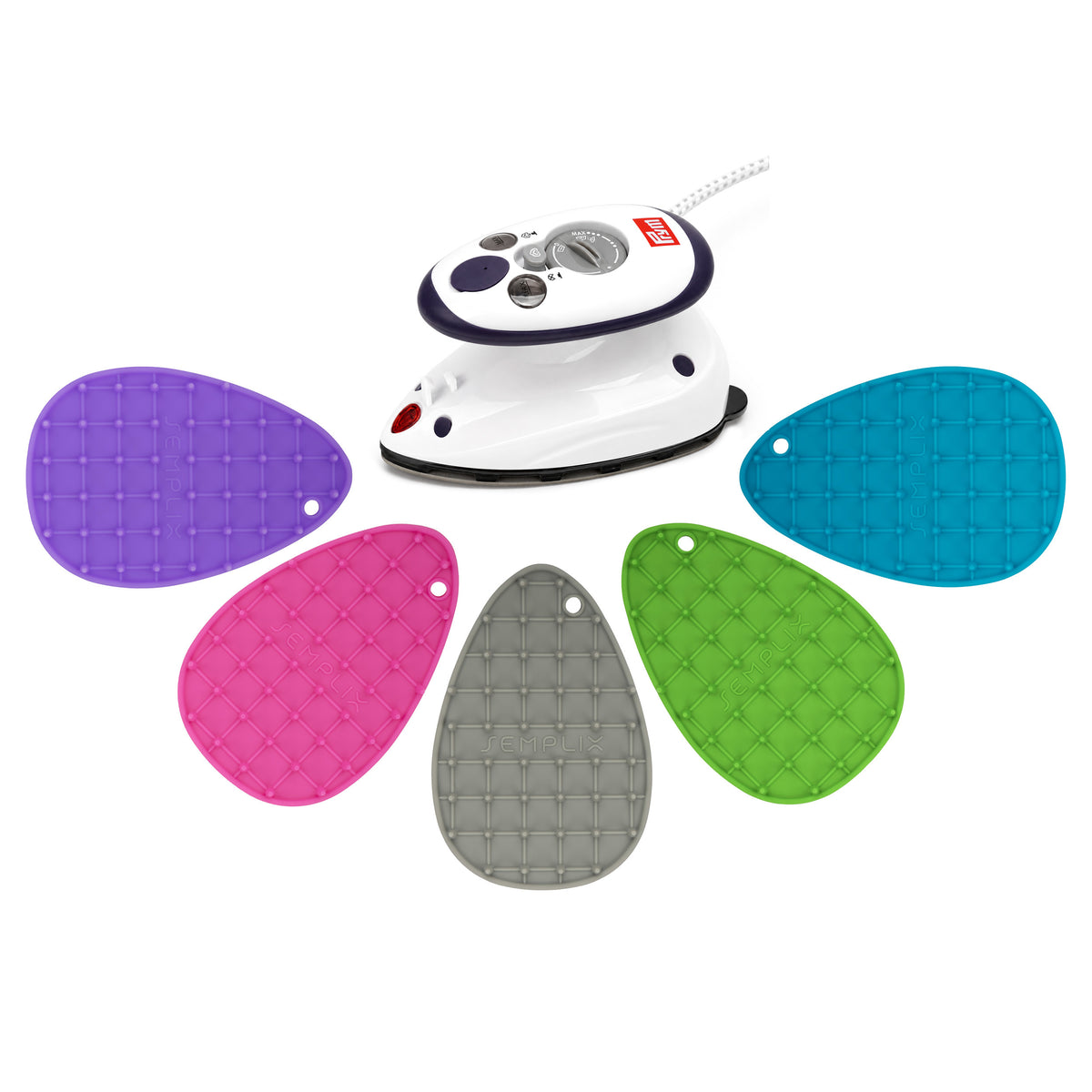 Set Prym Mini Bügeleisen mit Semplix Silikonablage (grau)