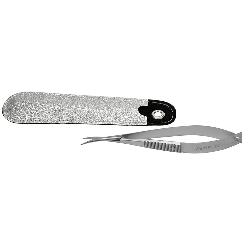 Semplix Pinzettenschere mit Etui (gebogen / 12 cm)