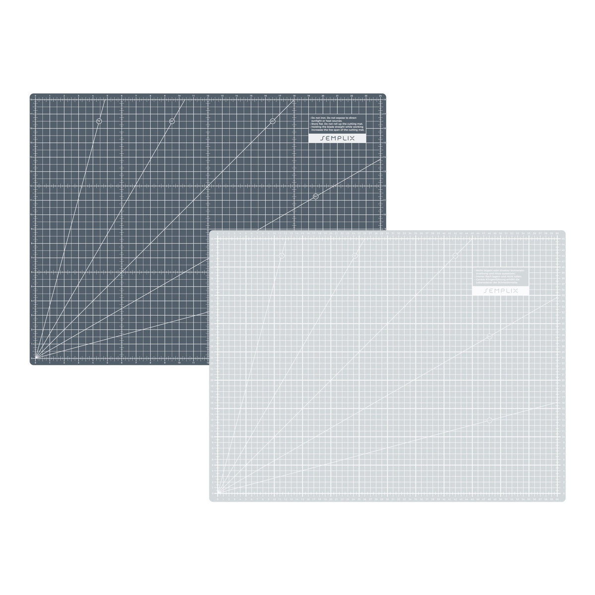 Semplix Schneidematte hellgrau-grau (60 x 45 cm/ 24 x 18 inch) A2
