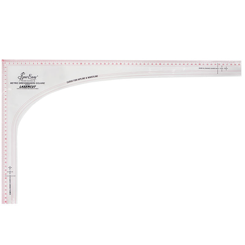 Sew Easy Schneiderwinkel (transparent 365 x 605 mm, Skalierung cm)