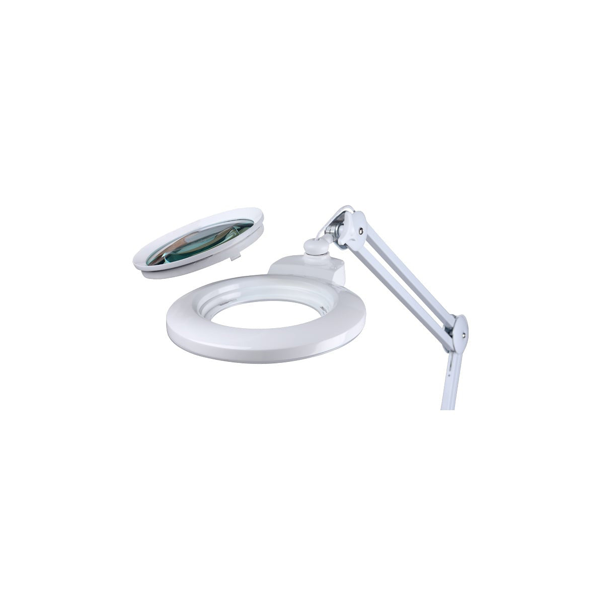 Semplix LED Lupen-Tischlampe weiß (60 PCS LED/ 3D Linse/ dimmbar/ Tischklemme)
