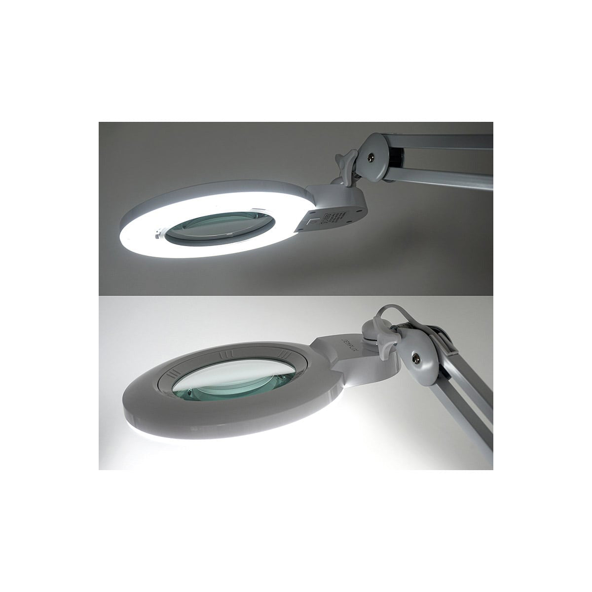 Semplix LED Lupen-Tischlampe weiß (60 PCS LED/ 3D Linse/ dimmbar/ Tischklemme)