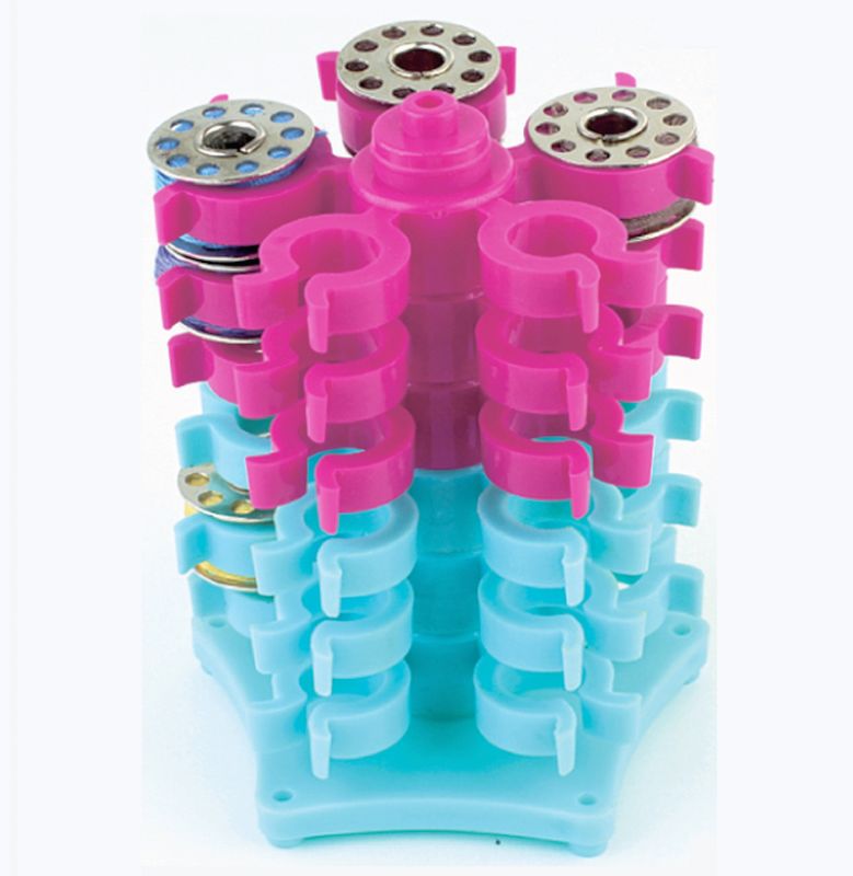 Spulenturm Spulenhalter Bobbin Tower (für 30 Spulen/ pink-türkis)