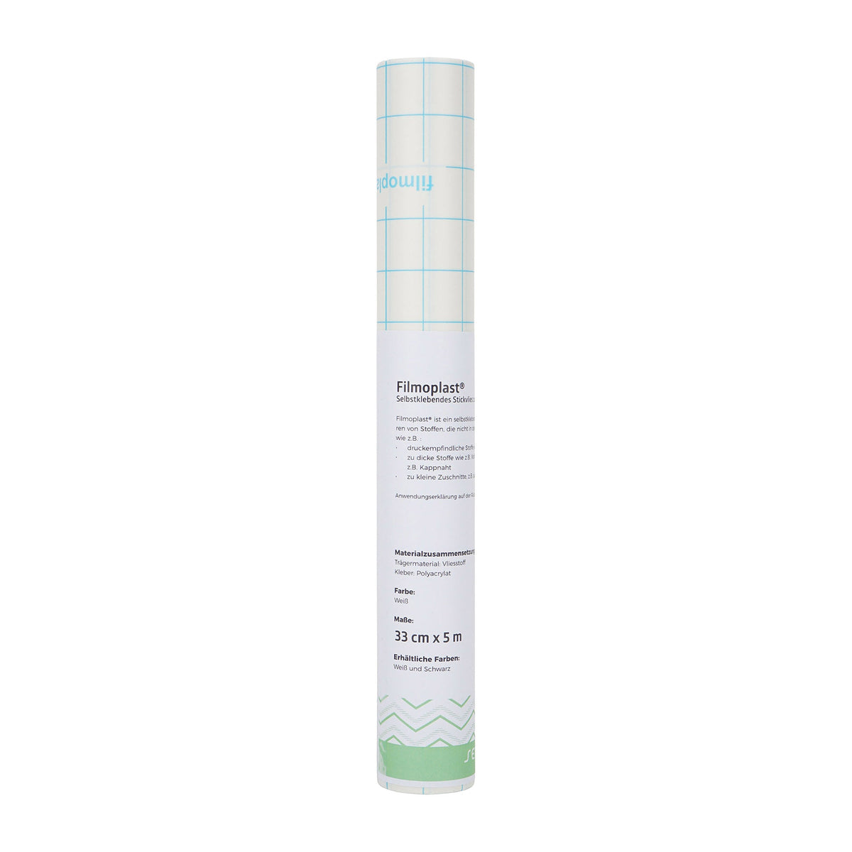 Semplix Filmoplast® (33 cm x 5 m/ selbstkleb. Stickvlies zum Wegreißen/ weiß)