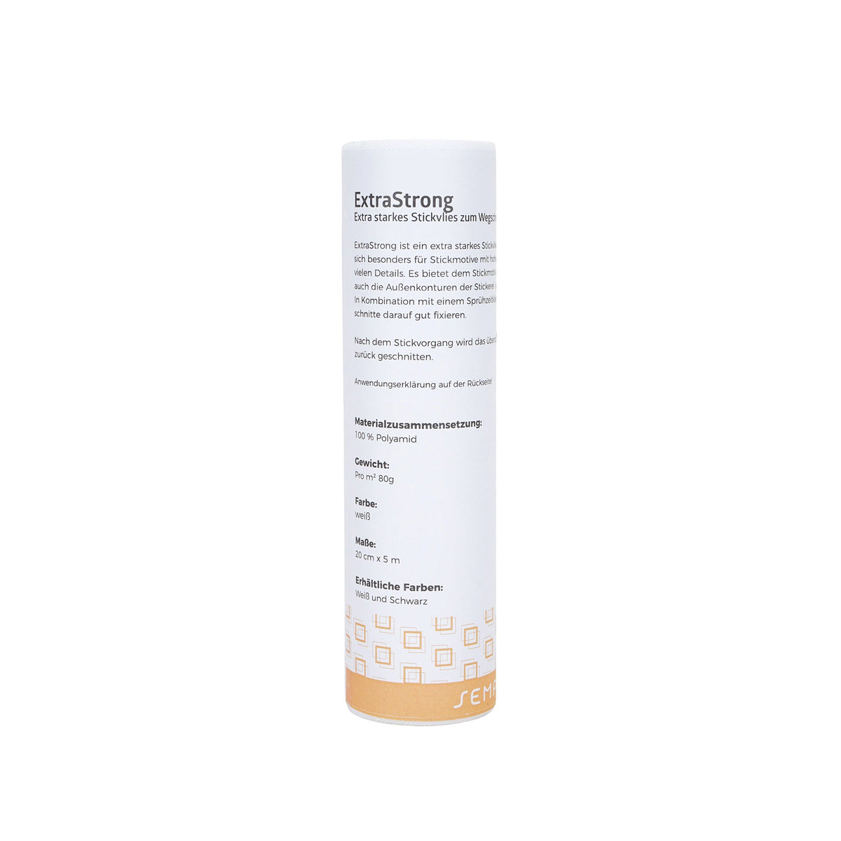Semplix ExtraStrong ( 20 cm x 5 m/ extr.stark. Stickvlies zum Wegschneiden/ weiß)