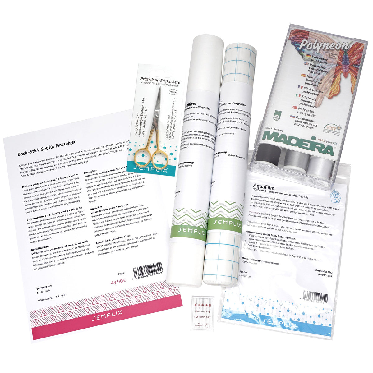 Basic-Stick-Set für Einsteiger (Stabilisatoren/Garn/Nadeln/Schere)