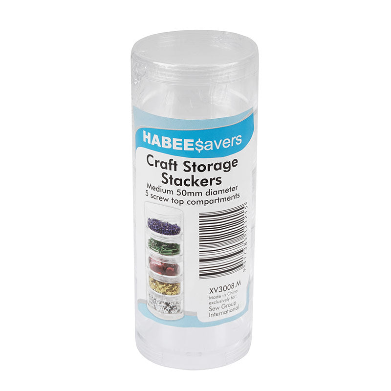 Stapeldosen für Kleinteile (5-tlg./transparent/ schraubbar/ Ø 50 mm/ 132 mm)