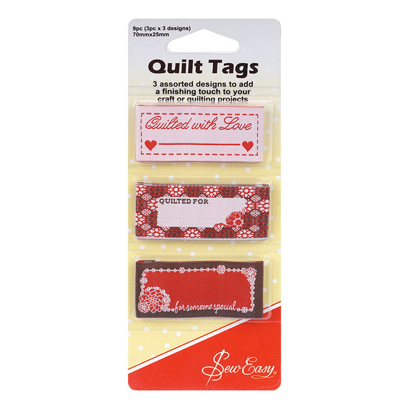 Sew Easy Quilt Labels (3 x 3 versch. Designs/ 6 x 2,5 cm)
