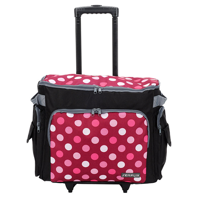 Semplix Nähmaschinentrolley Polka Dots beere/rosa