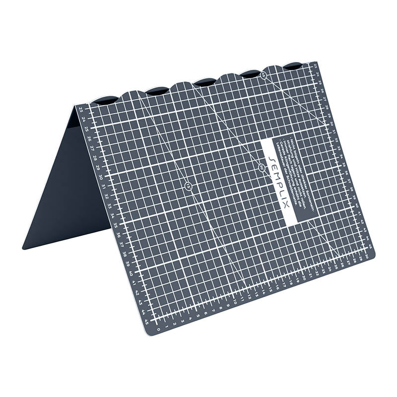Semplix Faltbare Schneidematte grau (45 x 30 cm/ Unterseite rutschhemmend) A3