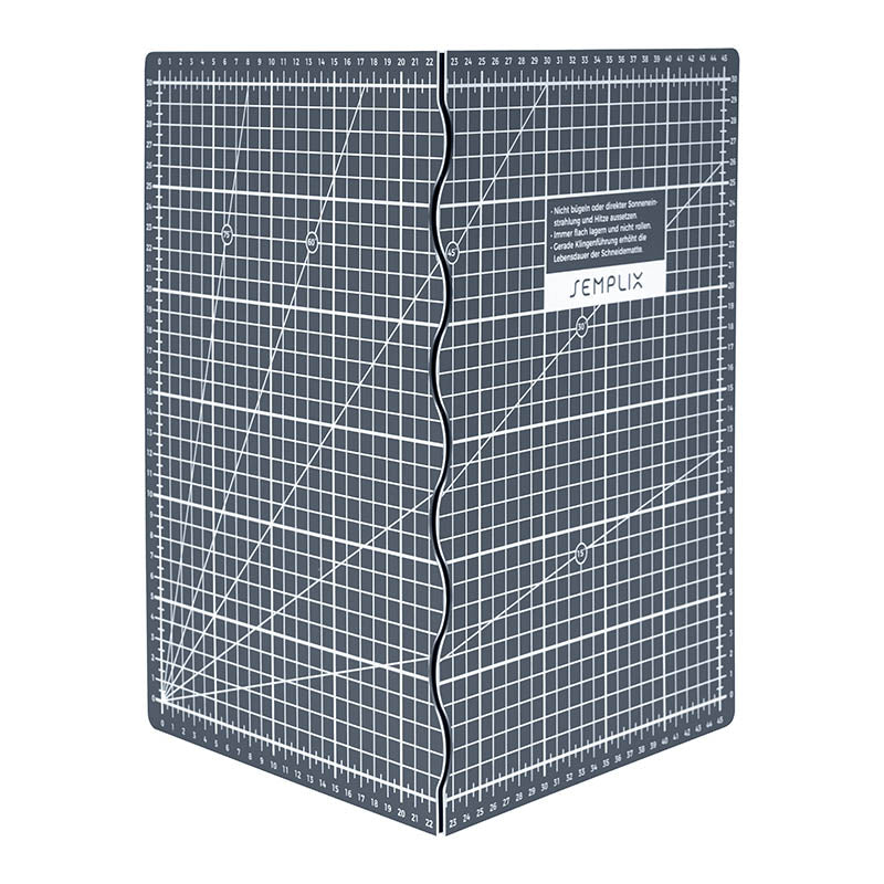 Semplix Faltbare Schneidematte grau (45 x 30 cm/ Unterseite rutschhemmend) A3