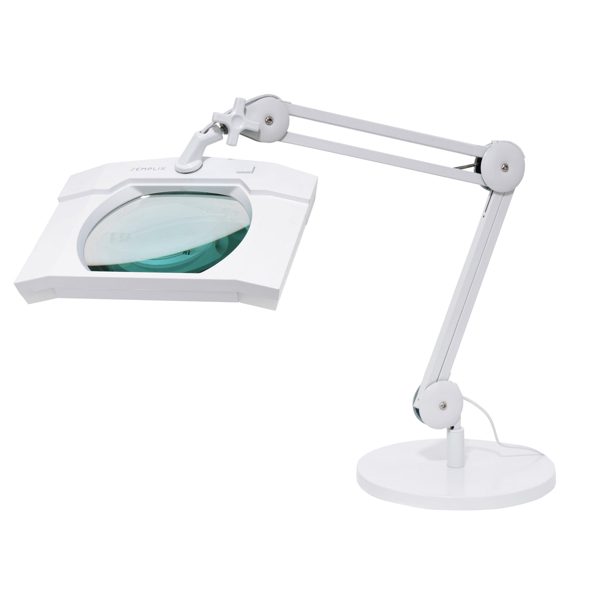 Semplix LED Lupen-Lampe 3D weiß (Linse 189 mm x 157 mm/Tischstandfuß)