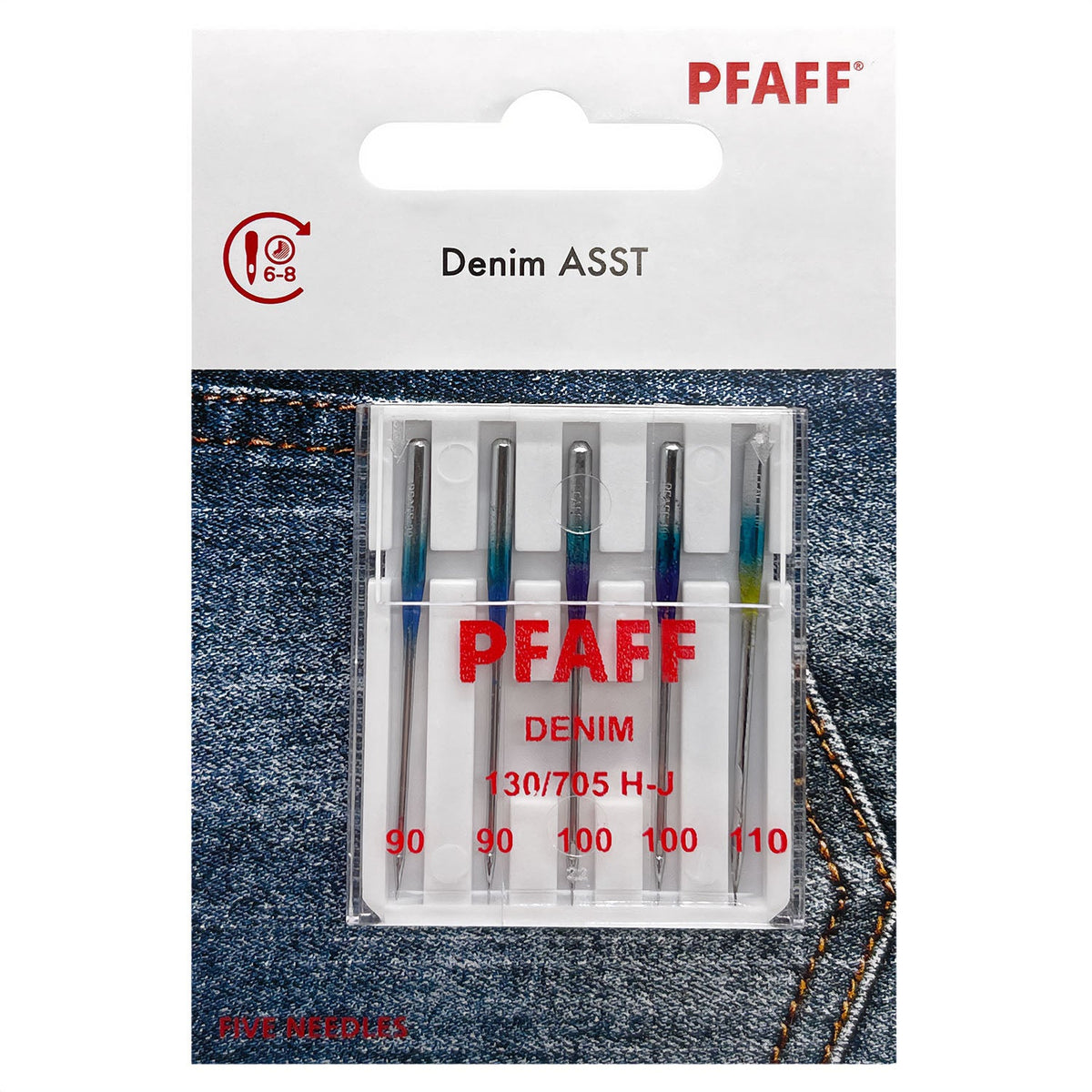 Pfaff Jeansnadel Sortiment 90-110/ System 130/ 705H-J/ 5 Nadeln