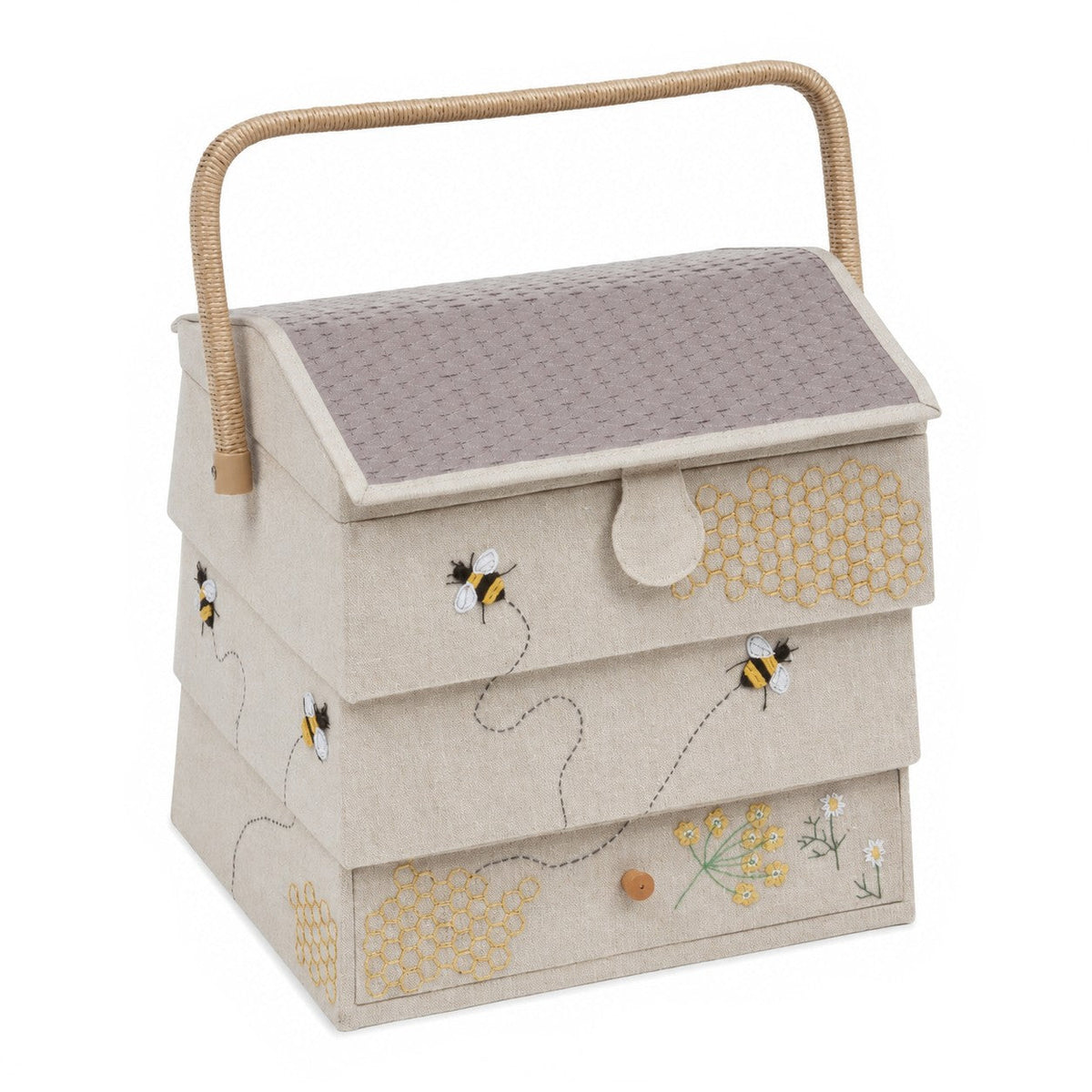 Nähkorb von Hobby Gift Bienenstock Haus groß (L / 23.5 x 30 x 30 cm)