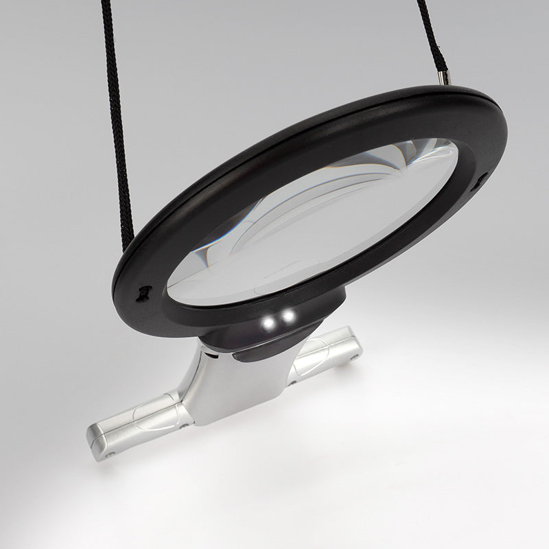 Purelite LED 2 in 1 Hände-Frei- und Tisch-Standlupe (Ø 10 mm Lupe 2+6-fache Vergrößerung)