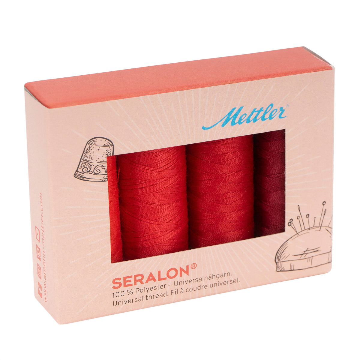 Amann Mettler Seralon No.100 Garnset red (4 x 200 m)
