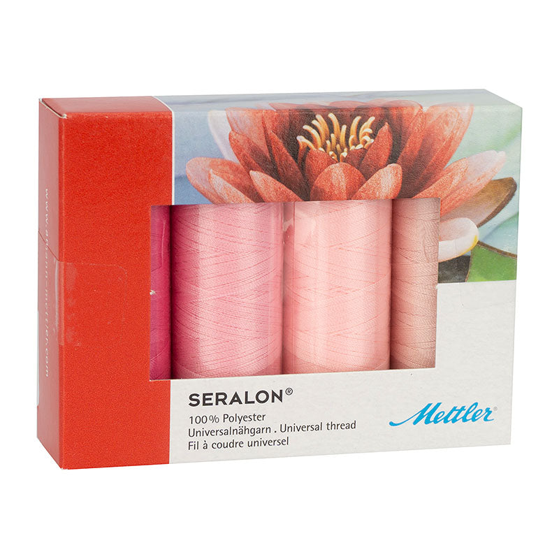 Amann Mettler Seralon No.100 Garnset pink (4 x 200 m)